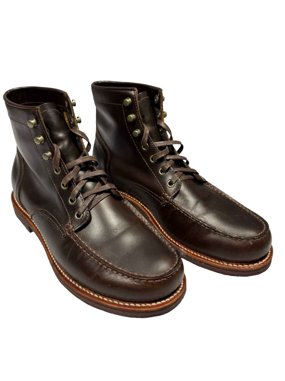 Georgia Boot 6” Small Batch GB00447 Sz 10.5 Brown Leather Moc Toe Vibram Boots
